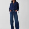 Camisas oversize de denim con mangas fruncidas
