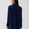 Camisas oversize de denim con mangas fruncidas