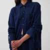 Camisas oversize de denim con mangas fruncidas