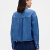 Camisas oversize de denim ultrasuave con bajo recto y corte corto