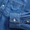 Camisas oversize de denim ultrasuave con bajo recto y corte corto