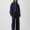 Camisas oversize de felpa francesa de peso grueso con botones en la parte delantera