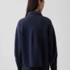 Camisas oversize de felpa francesa de peso grueso con botones en la parte delantera