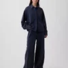 Camisas oversize de felpa francesa de peso grueso con botones en la parte delantera