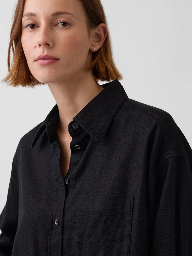 Camisas oversize de lino y algodón