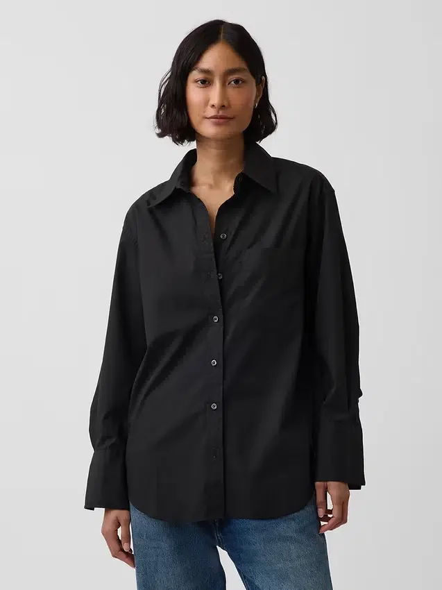 Camisas oversize de popelín de algodón orgánico