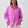 Camisas oversize de popelín de algodón orgánico