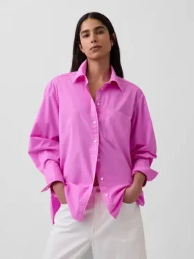 Camisas oversize de popelín de algodón orgánico