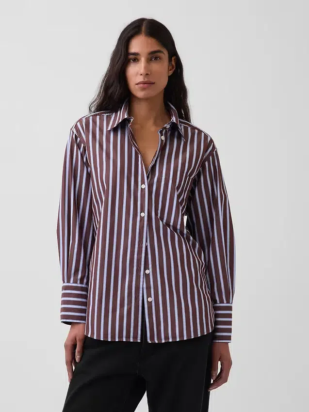 Camisas oversize de popelín de algodón orgánico