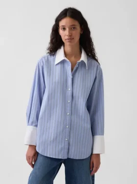 Camisas oversize de popelín de algodón orgánico