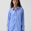 Camisas oversize de popelín de algodón orgánico