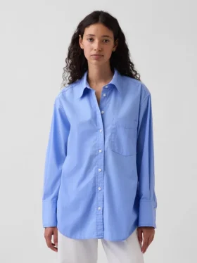 Camisas oversize de popelín de algodón orgánico