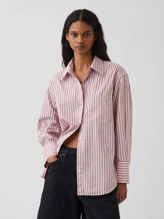 Camisas oversize de popelín de algodón orgánico