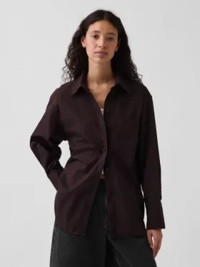 Camisas oversize de popelín de algodón orgánico