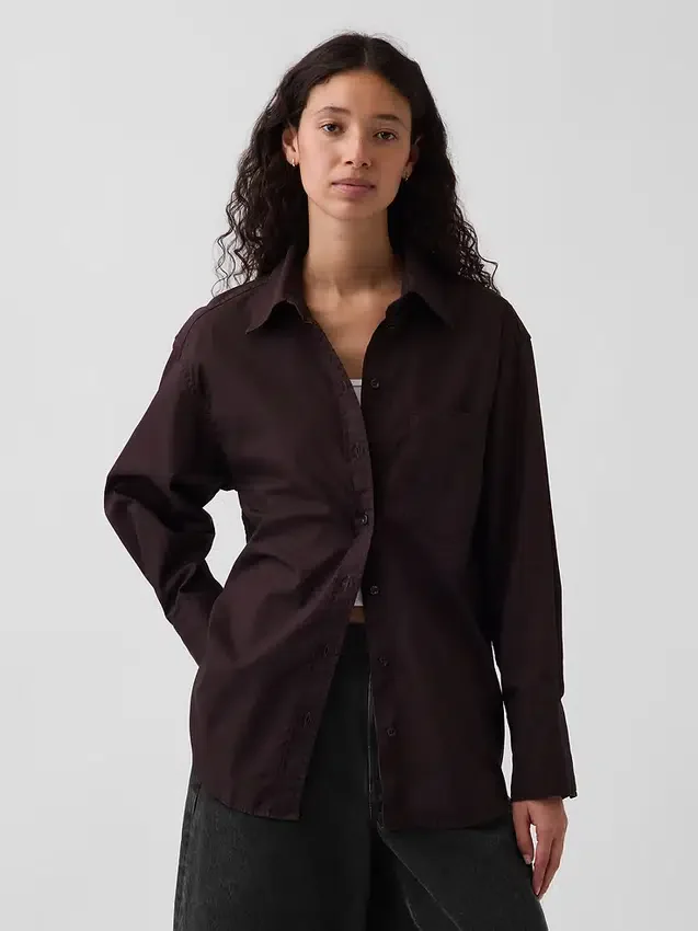 Camisas oversize de popelín de algodón orgánico