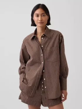 Camisas oversize de popelín de algodón orgánico