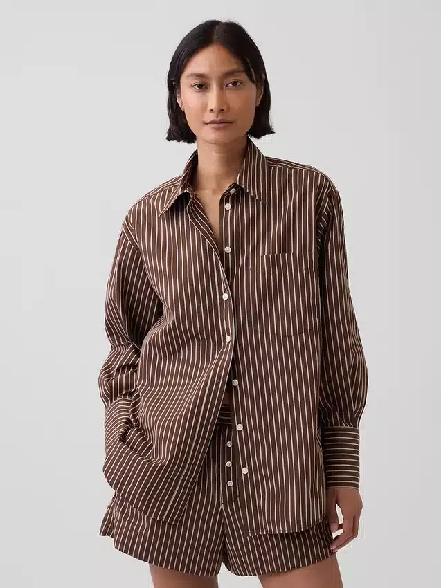 Camisas oversize de popelín de algodón orgánico