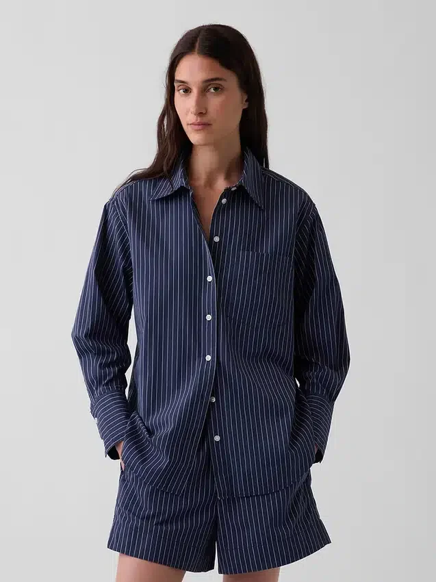 Camisas oversize de popelín de algodón orgánico
