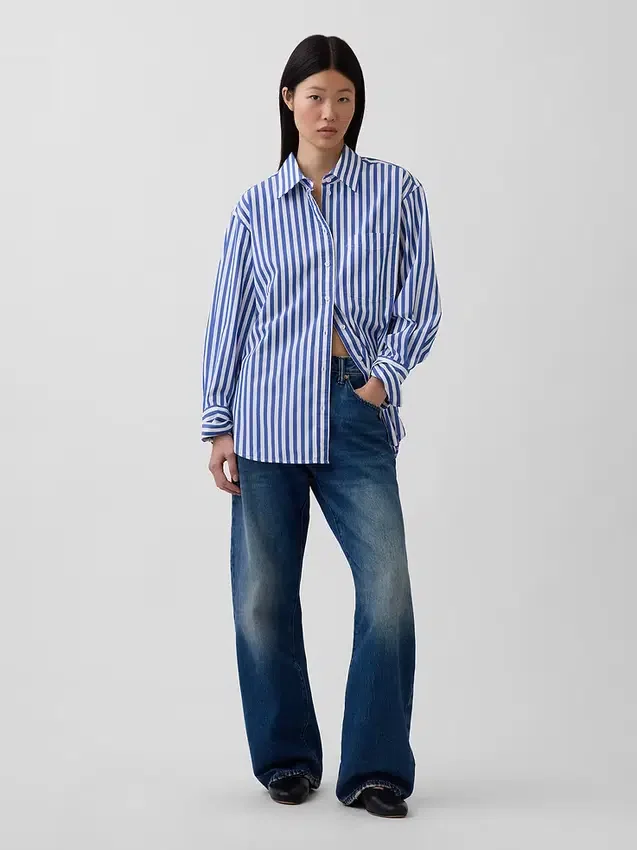 Camisas oversize de popelín de algodón orgánico
