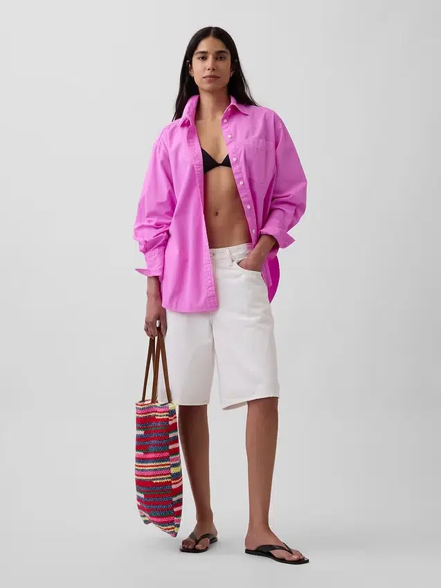 Camisas oversize de popelín de algodón orgánico