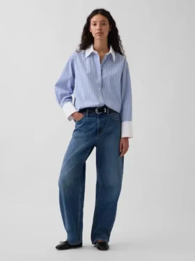 Camisas oversize de popelín de algodón orgánico
