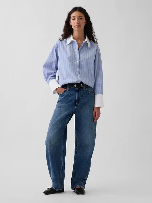 Camisas oversize de popelín de algodón orgánico