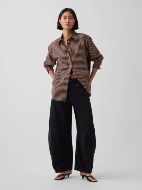Camisas oversize de popelín de algodón orgánico