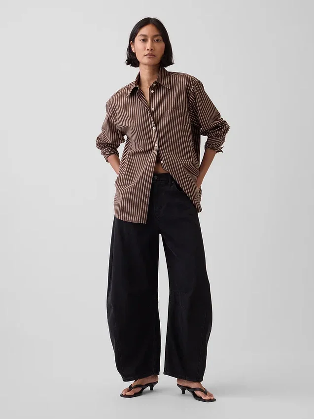 Camisas oversize de popelín de algodón orgánico