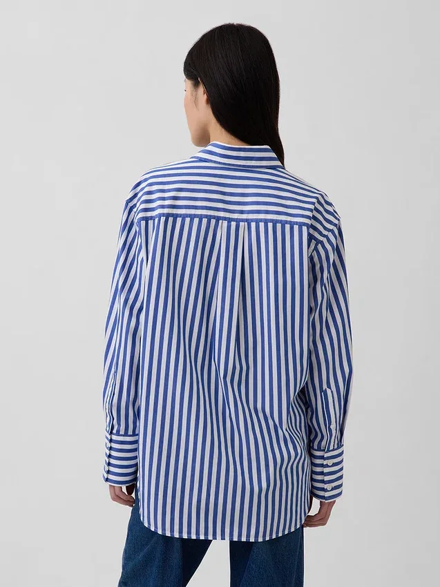 Camisas oversize de popelín de algodón orgánico