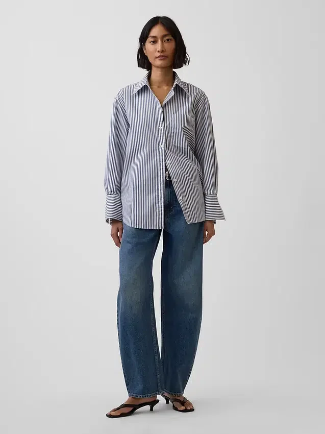 Camisas oversize de popelín de algodón orgánico
