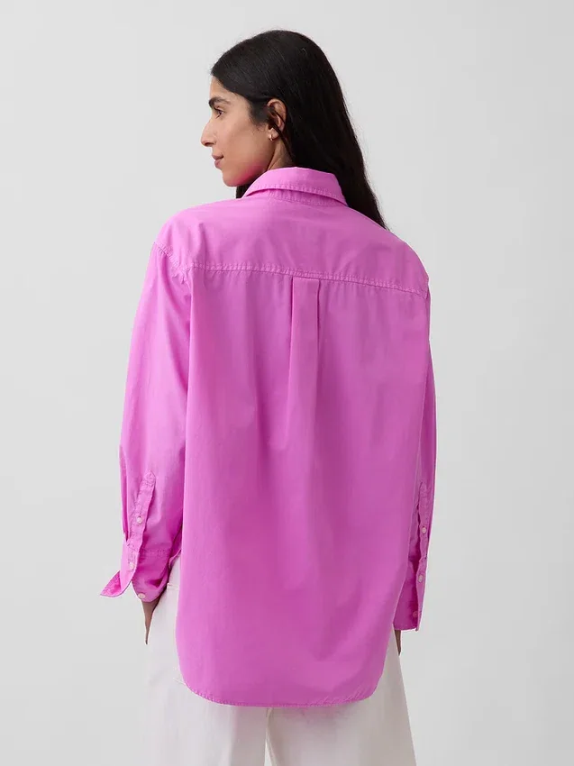Camisas oversize de popelín de algodón orgánico