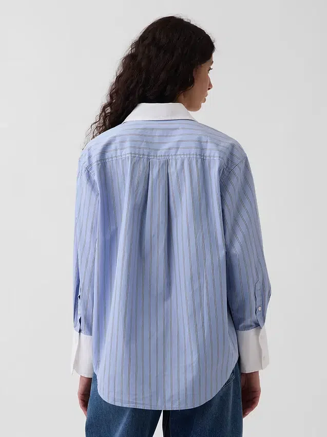 Camisas oversize de popelín de algodón orgánico