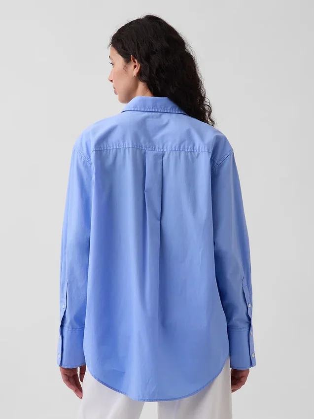 Camisas oversize de popelín de algodón orgánico