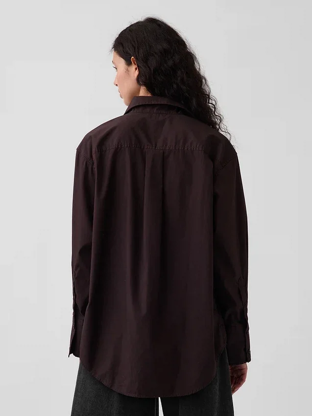 Camisas oversize de popelín de algodón orgánico