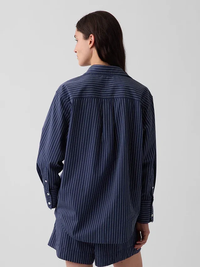 Camisas oversize de popelín de algodón orgánico