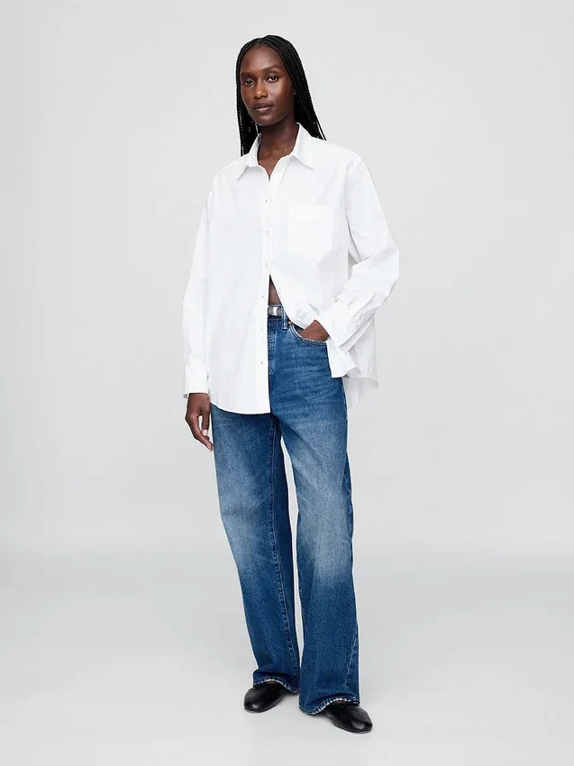 Camisas oversize de popelín de algodón orgánico