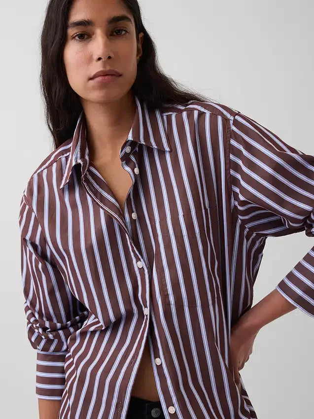 Camisas oversize de popelín de algodón orgánico