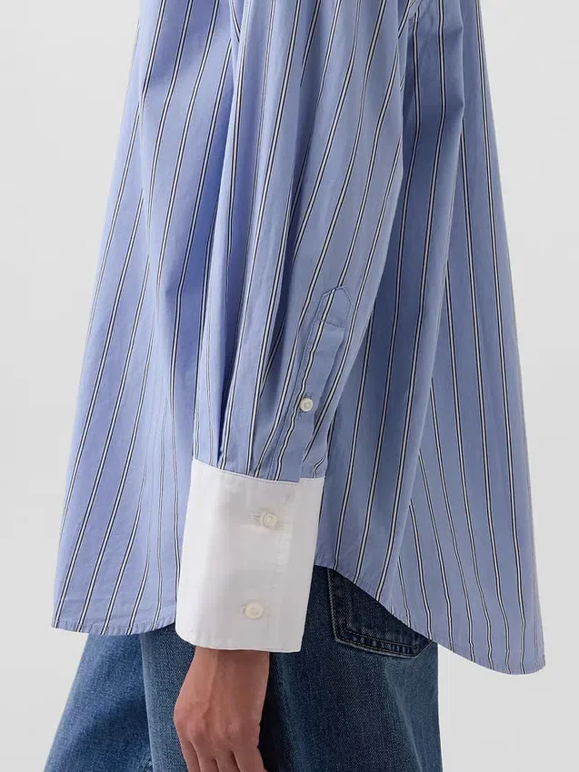 Camisas oversize de popelín de algodón orgánico