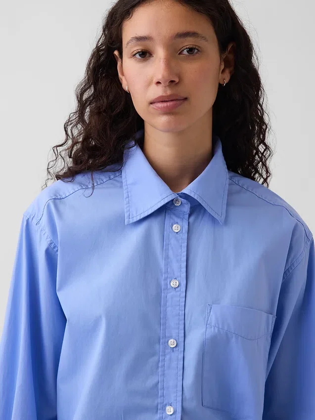 Camisas oversize de popelín de algodón orgánico