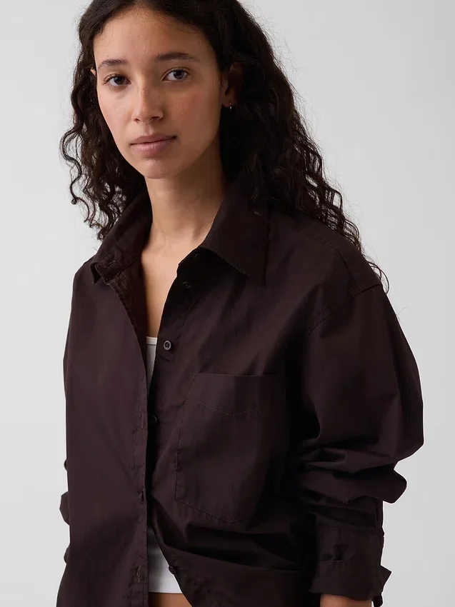 Camisas oversize de popelín de algodón orgánico