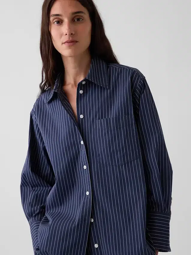 Camisas oversize de popelín de algodón orgánico