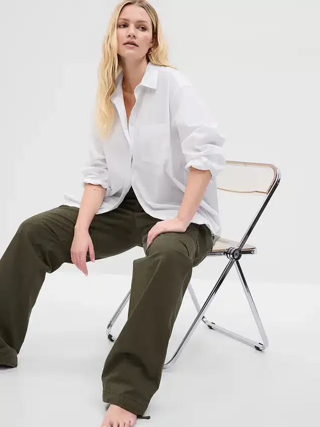 Camisas oversize de popelín de algodón orgánico