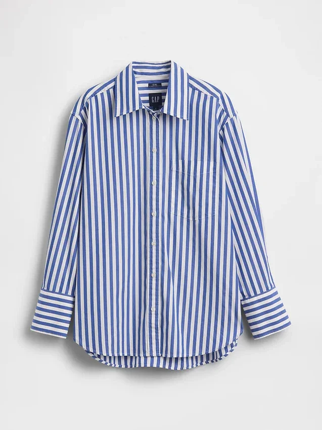 Camisas oversize de popelín de algodón orgánico