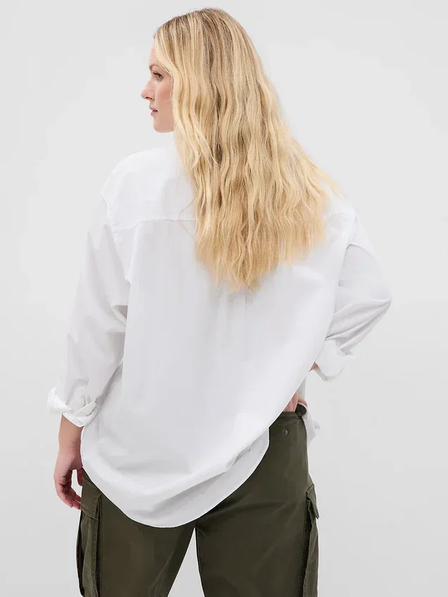 Camisas oversize de popelín de algodón orgánico