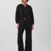 Camisas oversize sin cuello de gasa de algodón