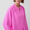 Camisas oversize sin cuello de gasa de algodón