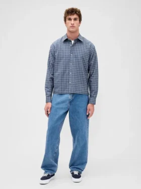 Camisas Oxford de corte relajado y bajo recto