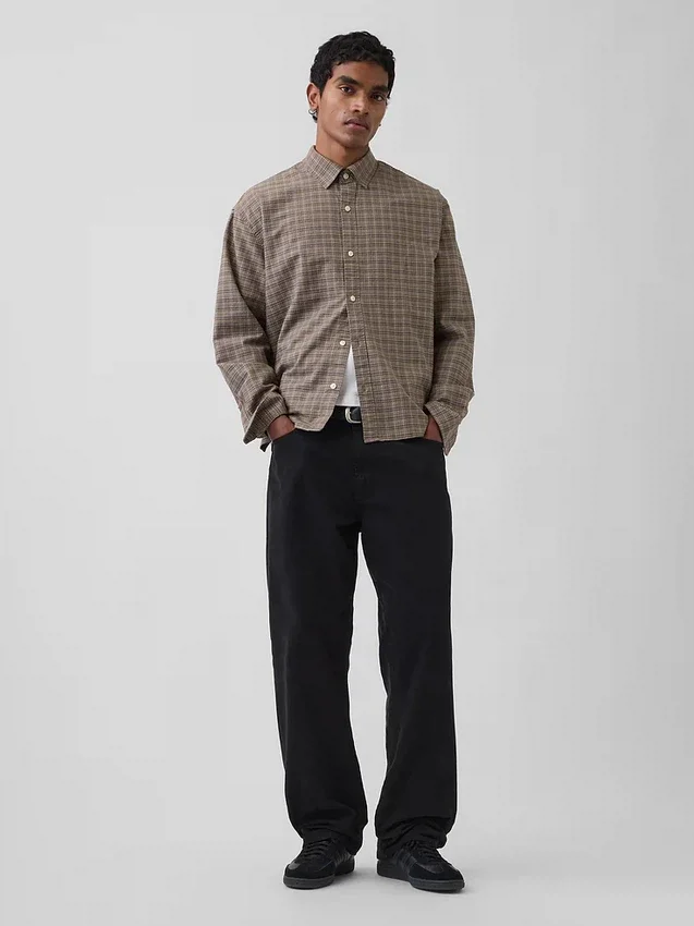 Camisas Oxford de corte relajado y bajo recto
