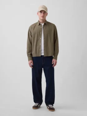 Camisas Oxford de corte relajado y bajo recto