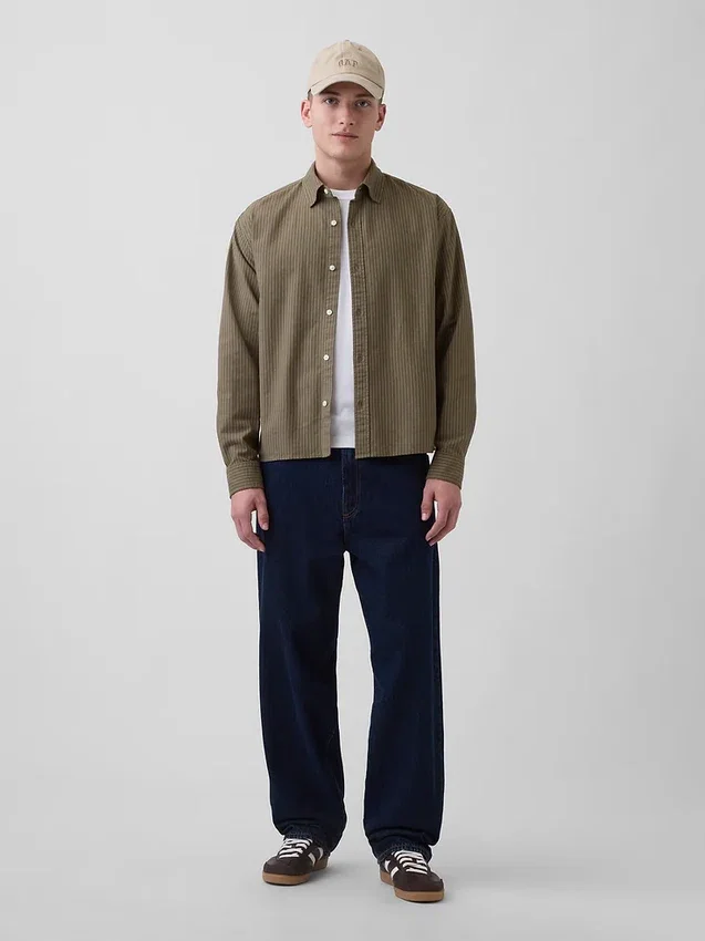Camisas Oxford de corte relajado y bajo recto
